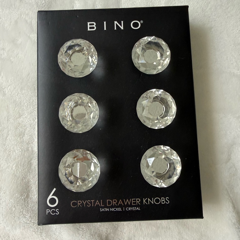 BINO Crystal Drawer Knobs - Clear Crystal (6 pcs)